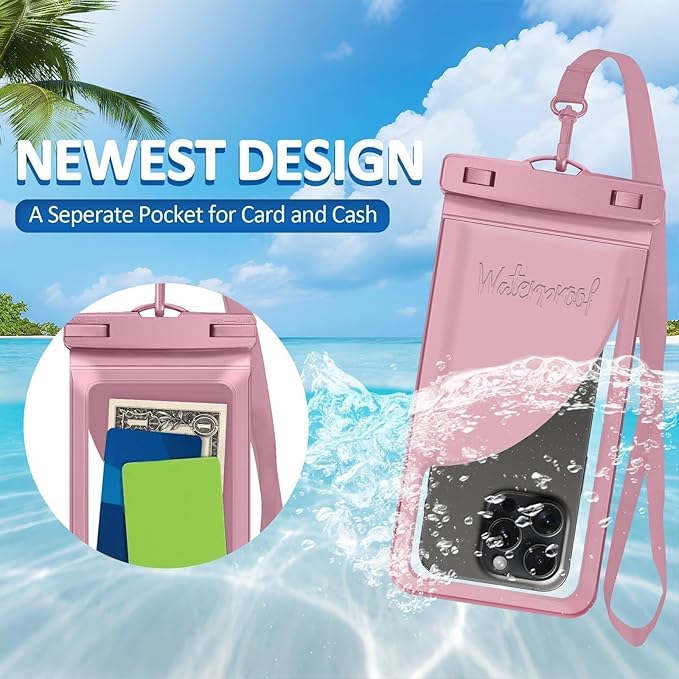 Waterproof Phone Pouch, with Inside Card Bag, Large Waterproof Case - Image 3