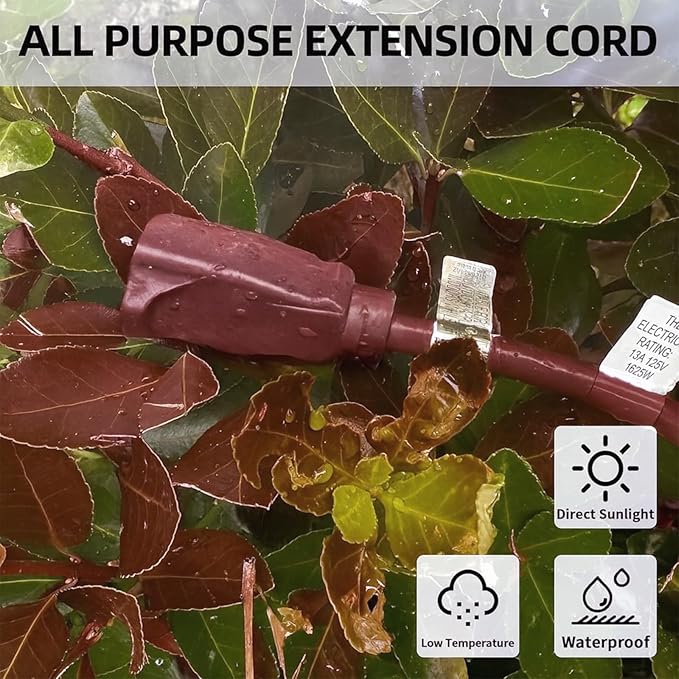 YOJOE Extension Cord, 3 Prong 13A Weatherproof Power Cord, 16 Gauge Heavy Duty - Image 6
