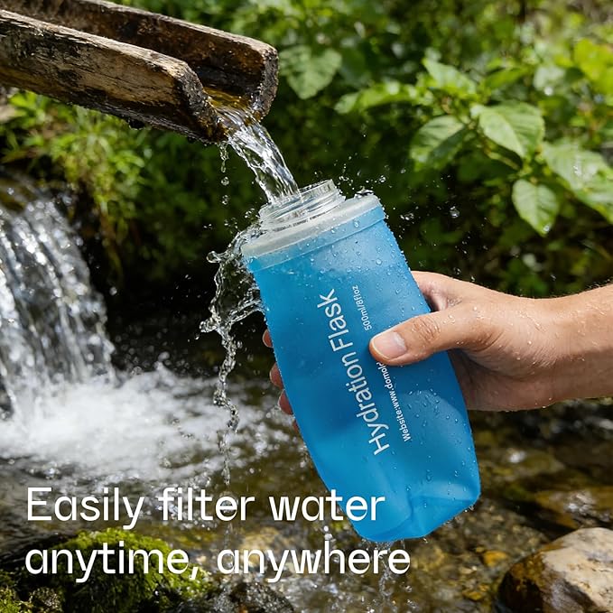 GUYI 700ml Collapsible Water Filter Bottle, Removes Impurities, BPA Free - Image 6