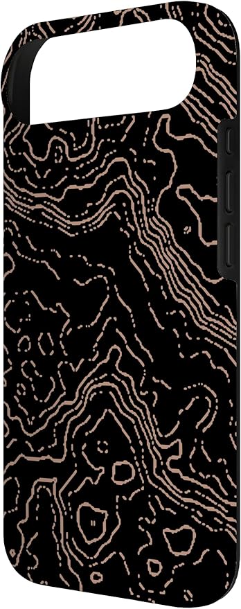 Topography Black & Brown Abstract Pattern Topographic Map Case - Image 3