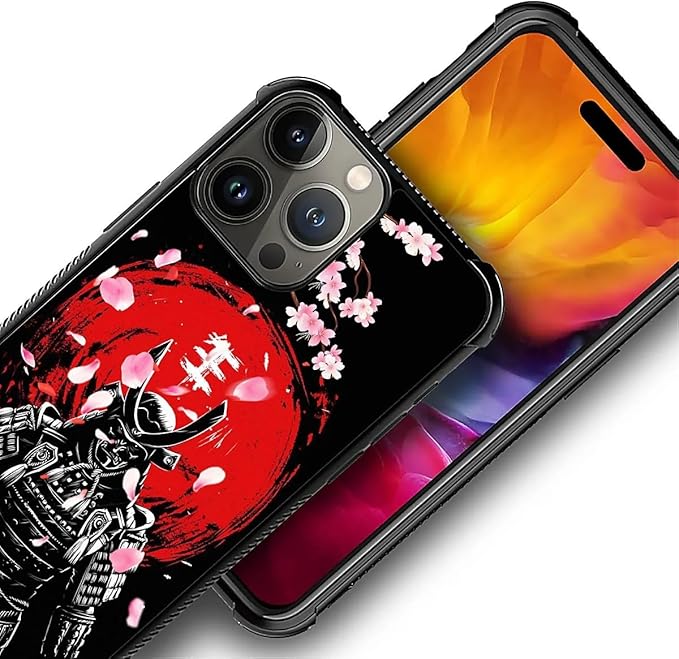 for iPhone 16 Pro Max Case, Sakura Japanese Samurai Pattern Graphic Design Girl - Image 2