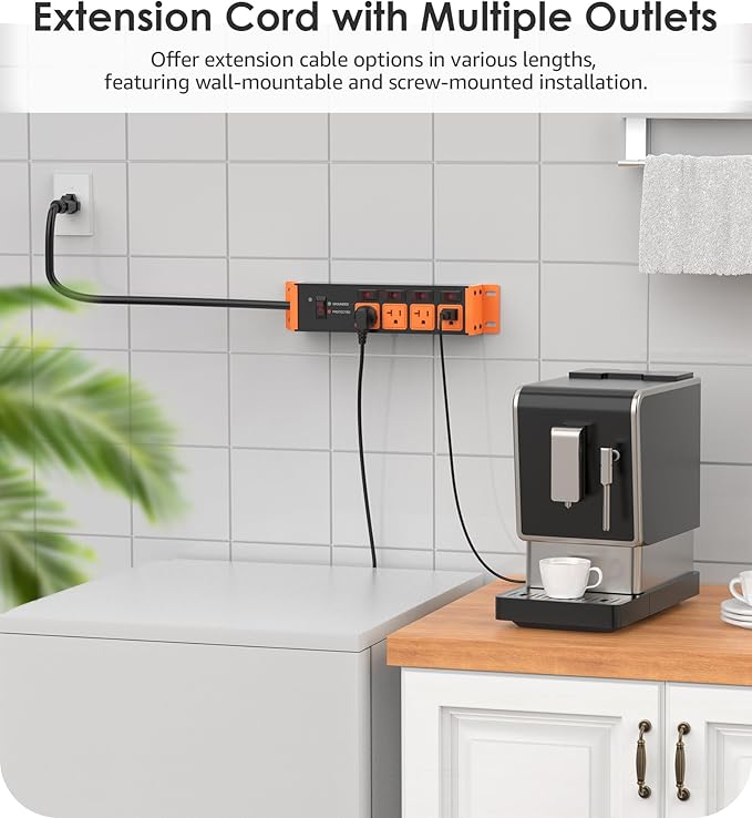 CCCEI Heavy Duty Surge Protector Power Strip 20 Amp Individual Switches. 4FT 12 - Image 5