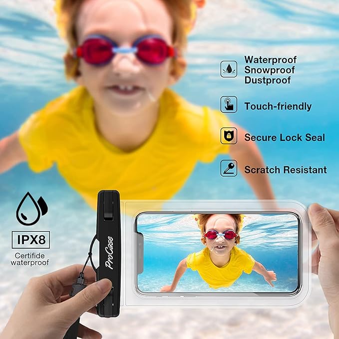 ProCase 6 Pack Waterproof Phone Pouch Dry Bag Underwater Case - Image 3