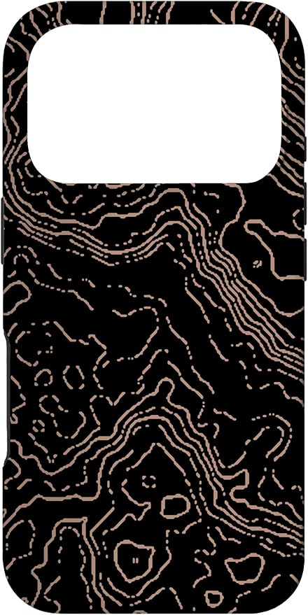 Topography Black & Brown Abstract Pattern Topographic Map Case by Unknown