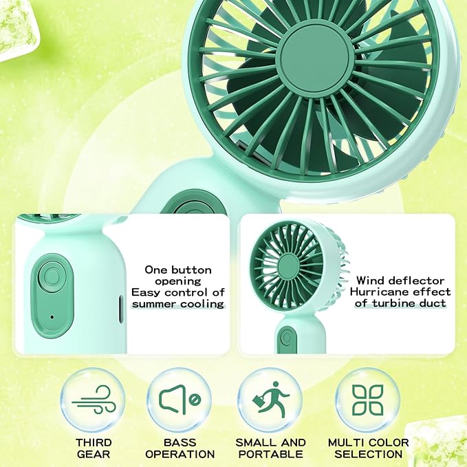 Rossesay 6 Pcs Mini Portable Fan Bulk Cute Handheld Lightweight Small Little - Image 3