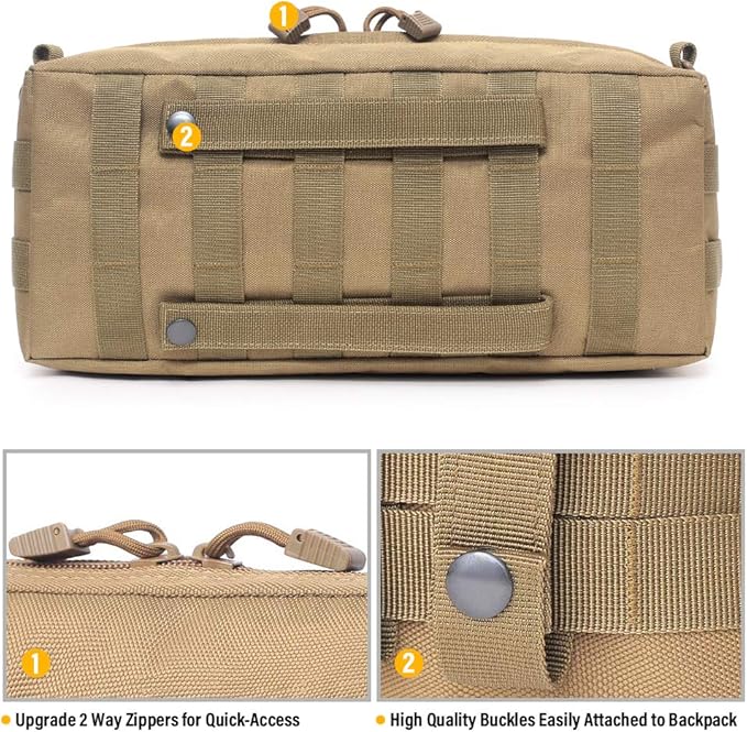 WYNEX Large Molle Pouch, Tactical Molle Bag Vertical Admin Pouch, Modular - Image 6