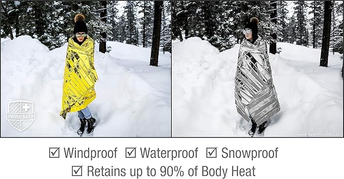 Swiss Safe XL Emergency Mylar Thermal Blankets + Bonus Space Blanket - Image 4