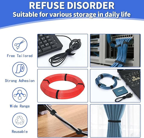 1In x 100Ft Reusable Cable Ties Hook and Loop Roll | Tie Down Straps, Nylon - Image 2