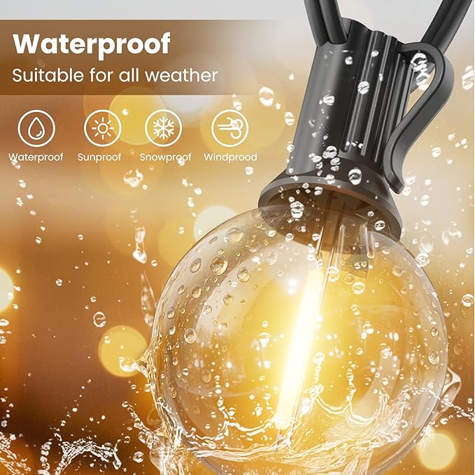 RTTY Outdoor LED String Lights 100 FT Patio Light - Image 4