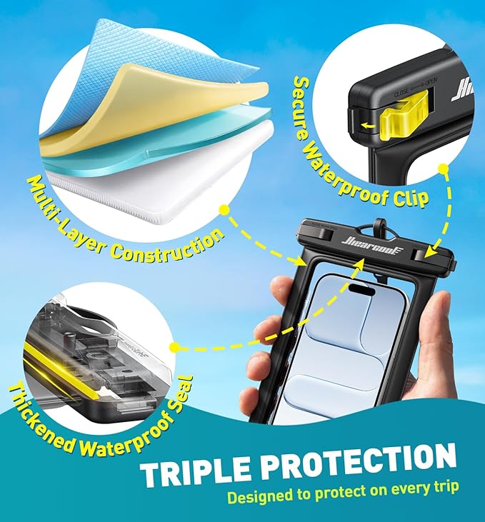 Hiearcool Waterproof Pouch for iPhone, Waterproof Phone Bag Travel Essentials - Image 6