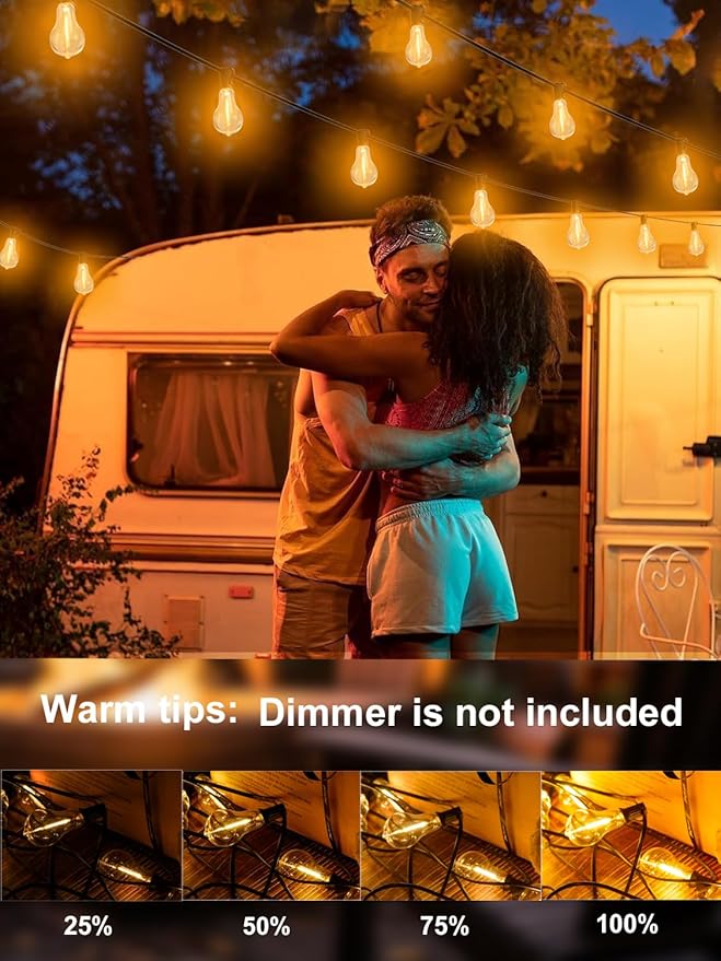 DAMAING LED String Lights Outside 36FT Weatherproof Patio Lights - Image 2