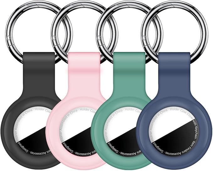 Linsaner 2|4 Pack Holder for AirTag 2nd Gen & 1st Gen, Silicone Case Keychain by Linsaner