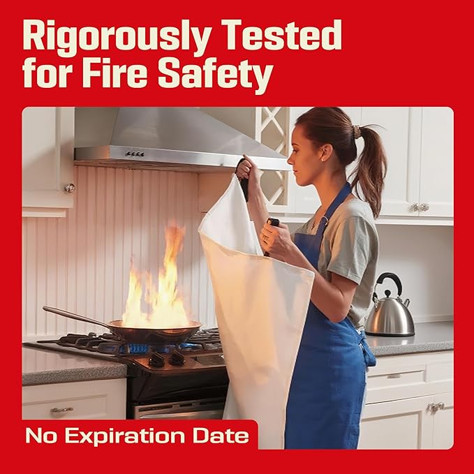 Emergency Fire Blanket 4 Pack 40"x40", Essential Fire Safety Blanket - Image 2
