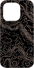 Topography Black & Brown Abstract Pattern Topographic Map Case by Unknown