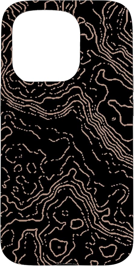 Topography Black & Brown Abstract Pattern Topographic Map Case by Unknown