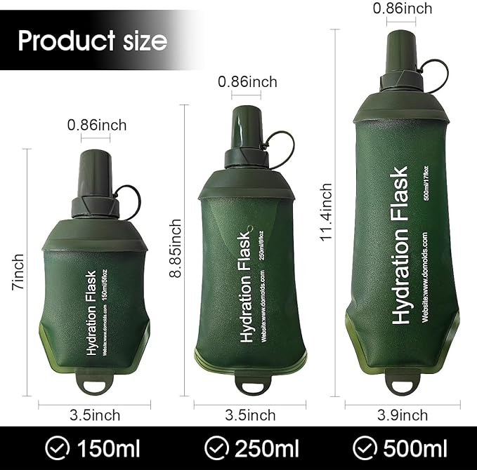 WILDREEDS 250ml Soft Flask, TPU Collapsible Soft Water Bottle - Image 3