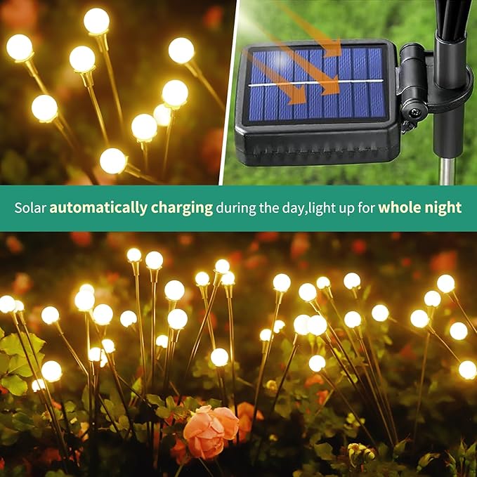vignuto Solar Lights Outdoor Waterproof, 6 Packs 48LED, Garden Decor, Patio - Image 3