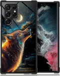 for Samsung Galaxy S23 Ultra Case, Star Cave Hungry Wolf Pattern Graphic Design by FKBRCL4U