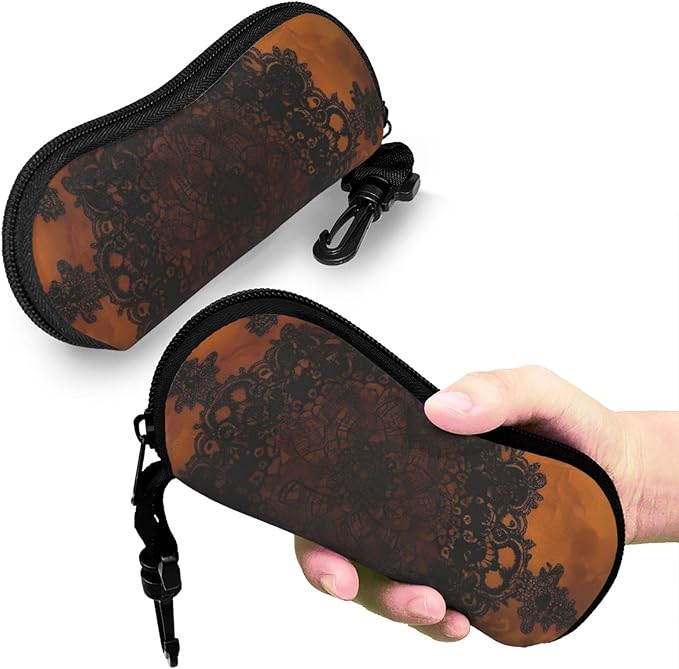 Watercolor Orca Whale Glasses Case Neoprene Portable Zipper Eyeglass Bag - Image 7