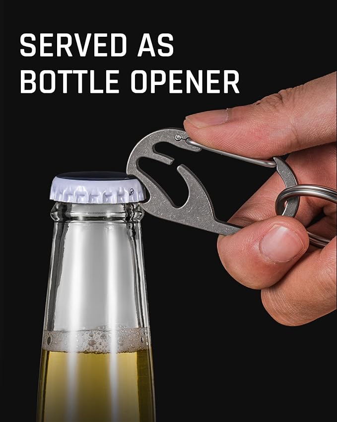 TISUR Titanium Carabiner Keychain Clip, Anti-Lost Key Ring Holder, Self-Locking - Image 6