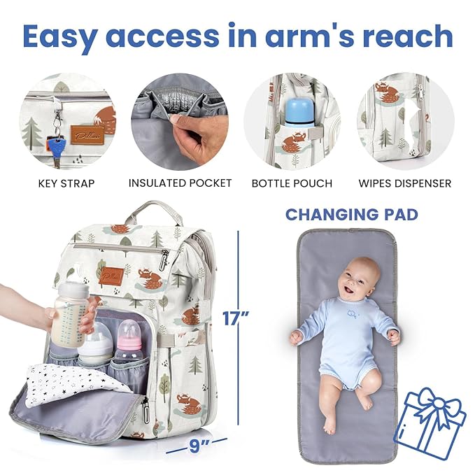 PILLANI Baby Diaper Bag Backpack - Image 2