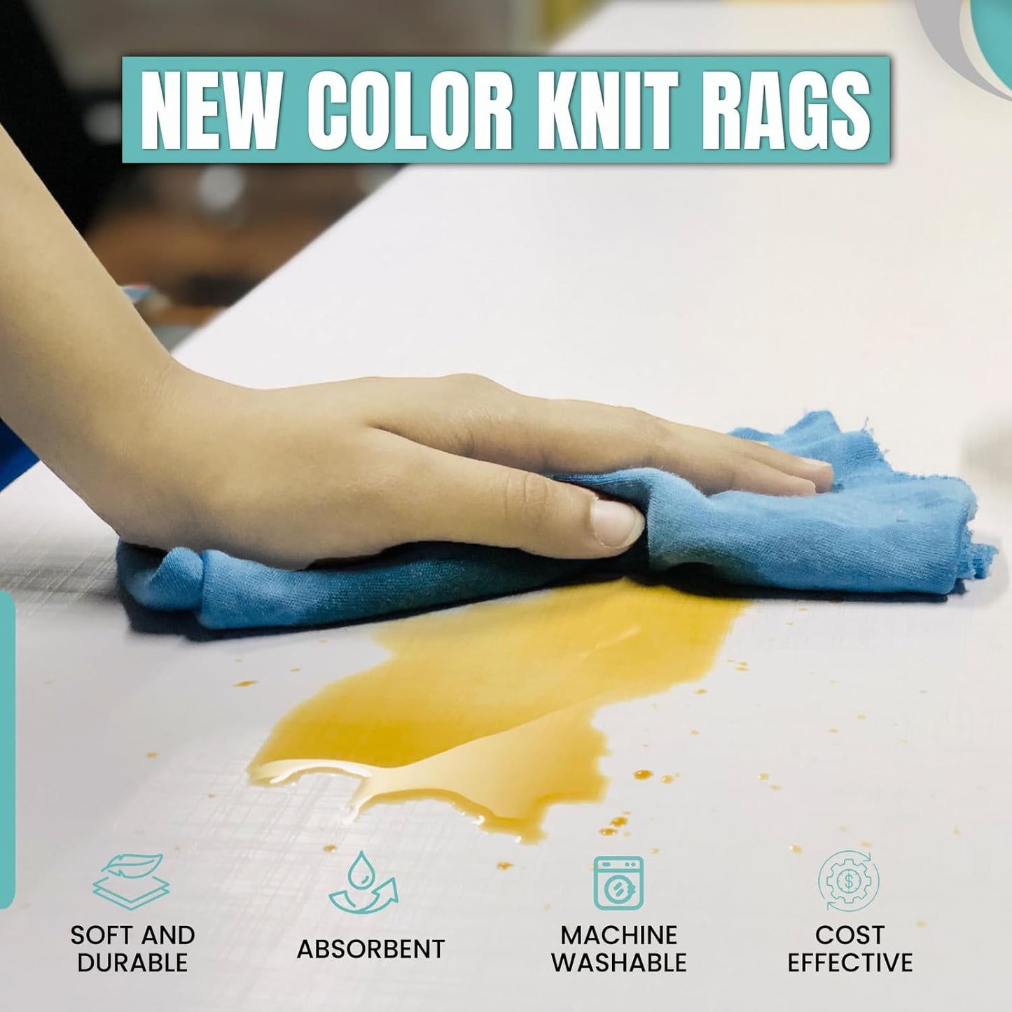 Premium Color Knit Cleaning Rags (4 lb. Bag - Pack of 6) – Shop Rags Bulk for Workshops, Mechanics, Painters, and Home Use, Multipurpose Cotton T-Shirt Rags