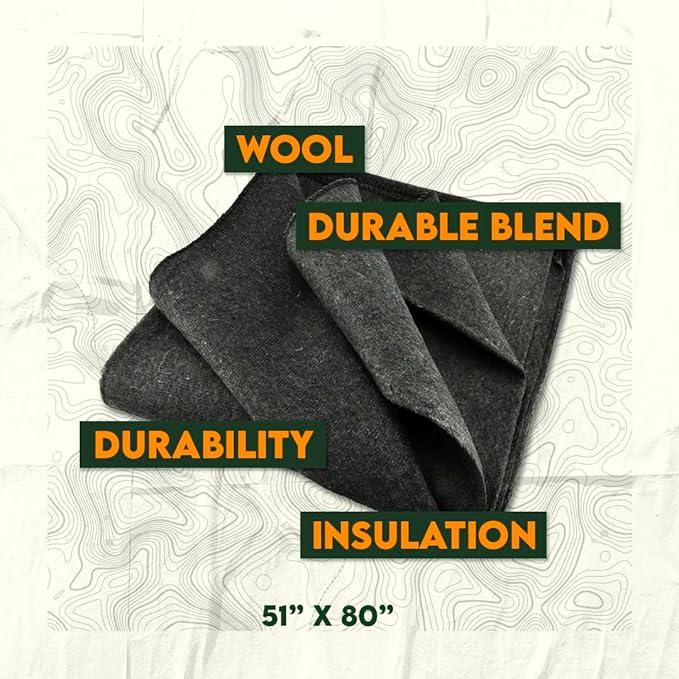 SE 51"x 80" Multipurpose Gray Wool Blanket - Image 6