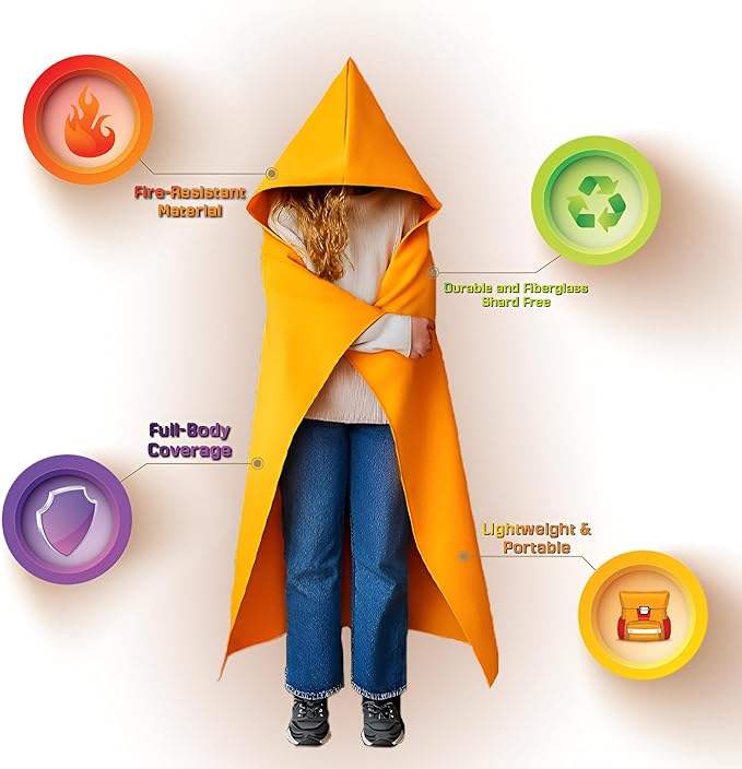 Fire Blanket -Certified 1200F Extra Thick, Glow In The Dark Fireproof Emergency - Image 2