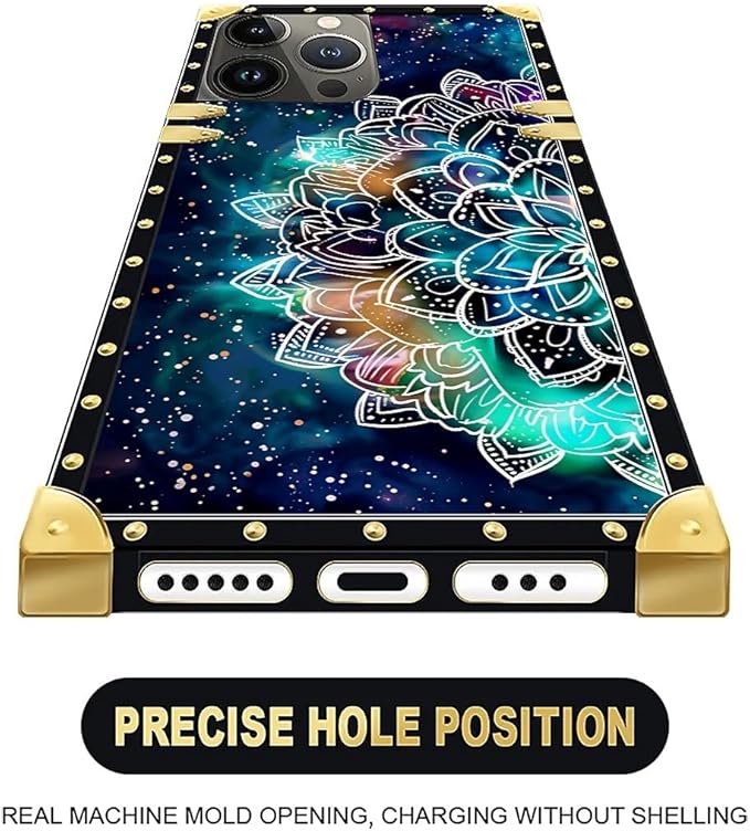 Compatible with iPhone 16 Pro Max Case, Starry Sky Colourful Mandala Luxury - Image 5