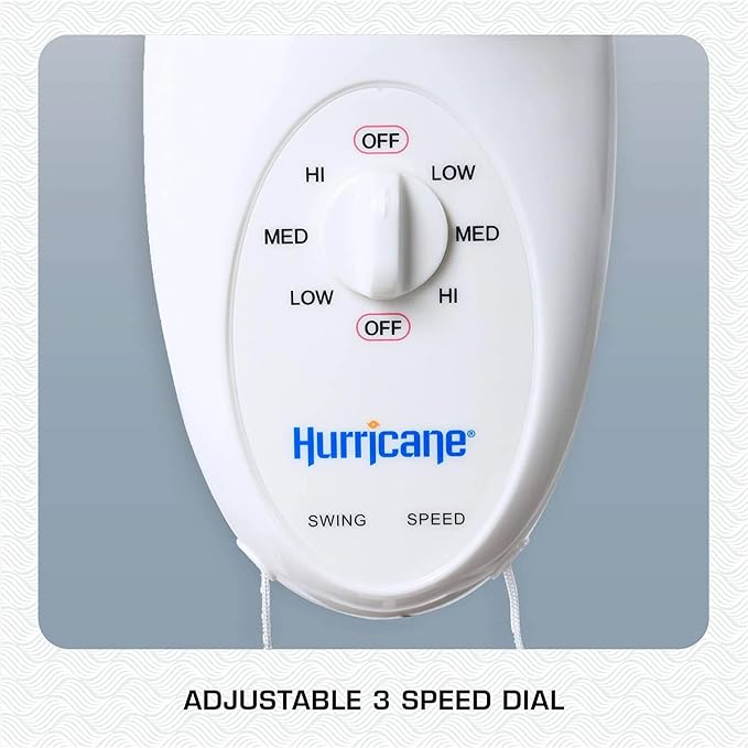 Hurricane Supreme 12” Portable Oscillating Wall Mount Fan, Space Saving - Image 3