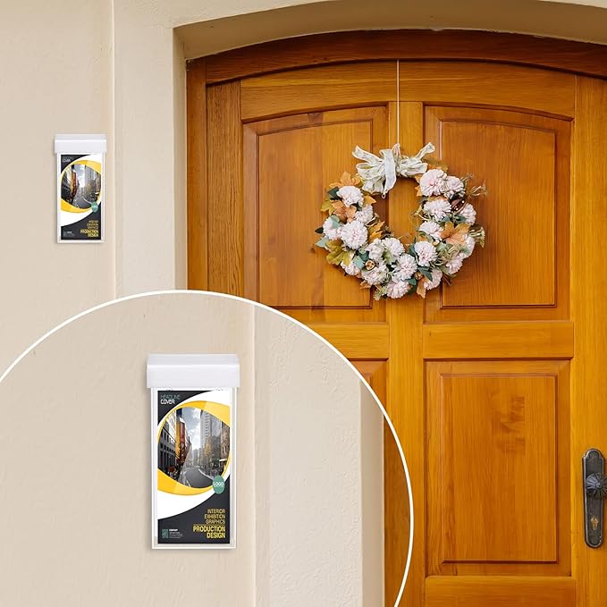 Remerry 4 Pieces Acrylic Outdoor Brochure Holder 4 x 9 Inch Waterproof Wall - Image 6