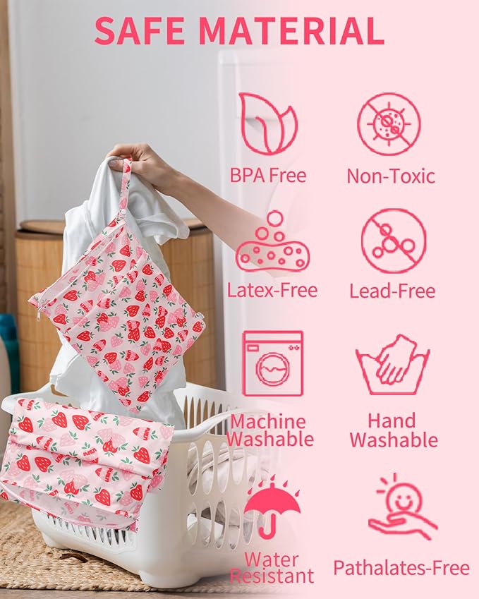 babygoal Wet Dry Bags for Baby Cloth Diapers, Washable Travel Bags, Gym Bag for - Image 6