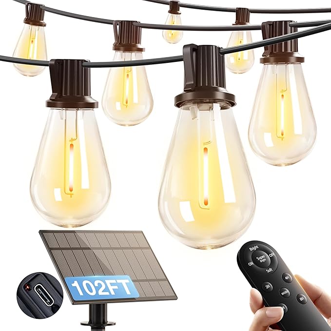 addlon 102FT Solar String Lights Outdoor Waterproof by addlon