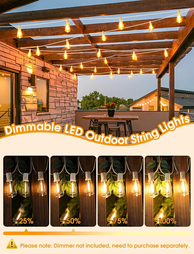 Larkvue 25FT Outdoor String Lights, Patio Lights - Image 5