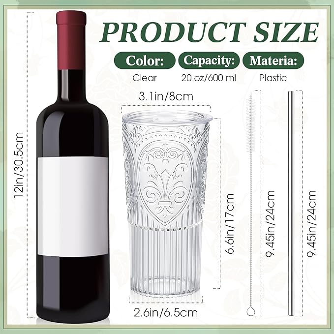 16 Set 20oz Vintage Plastic Tumbler - Image 2