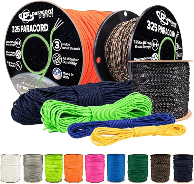 Paracord Planet 325 Paracord – 3 mm Type II Nylon Parachute Cord by ParacordPlanet