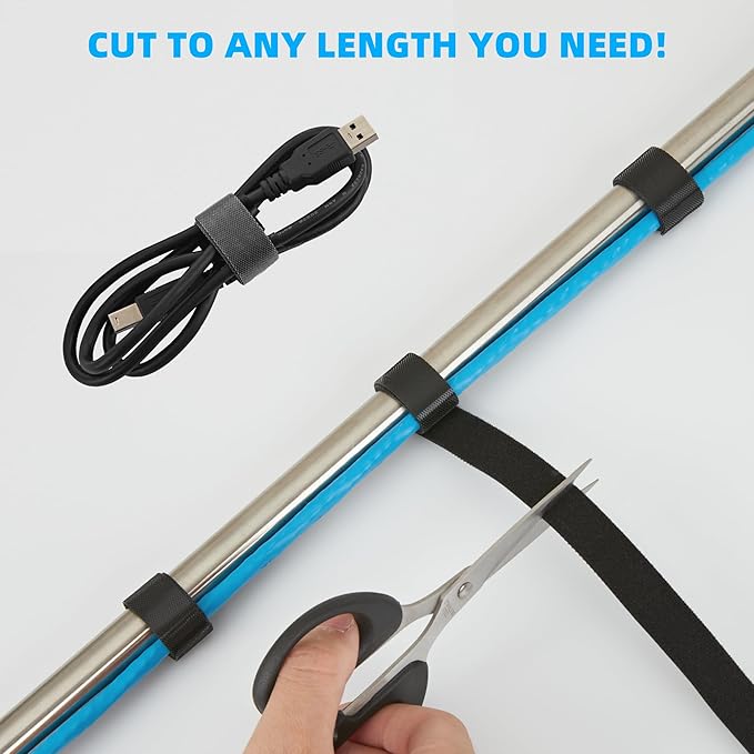 70FT x 3/4 inch Hook and Loop Roll, Reusable Fastening Cable Ties, Office and - Image 3