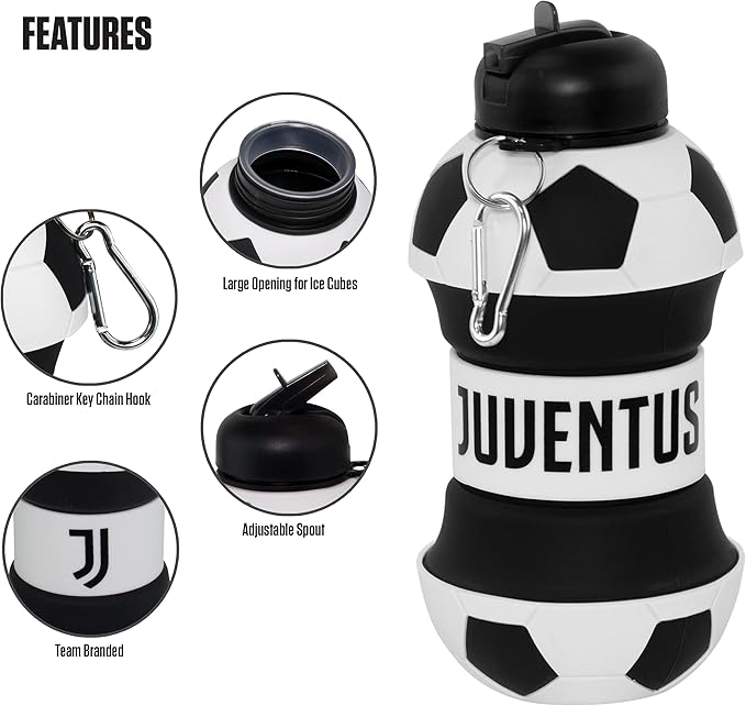 Maccabi ART Juventus Clip-On Collapsible 1 Liter, 34 oz. size BPA-Free Silicone - Image 3