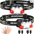 Lsnisni 9 LED Rechargeable Headlamp 2 Pack, 2000 Lumen Super Bright 10 Modes by Lsnisni