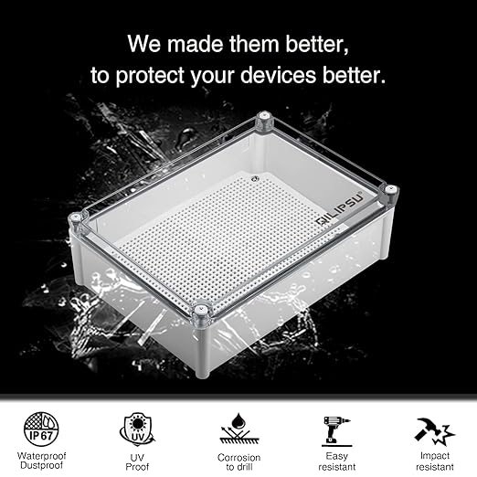QILIPSU Outdoor Junction Box IP67 Waterproof Project Box ABS Plastic - Image 3