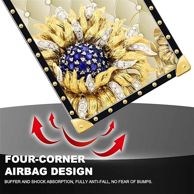 Compatible with iPhone 8 7 SE Case, Sunflower Diamonds Leather Luxury Golden - Image 6