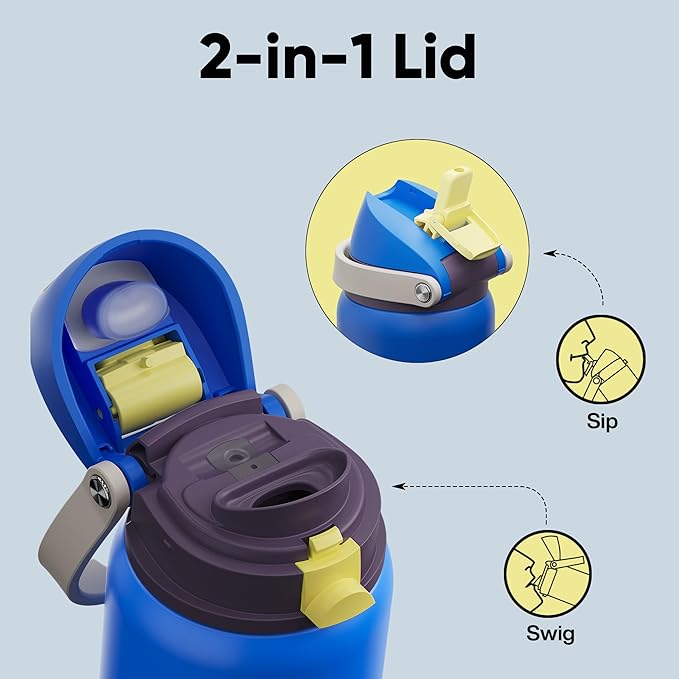 Insulated Water Bottle with Straw - Image 3