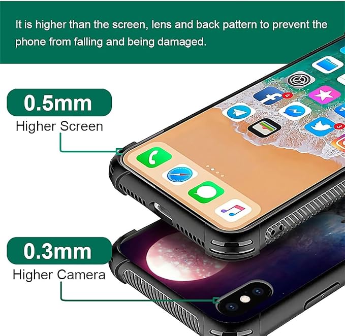 for iPhone Xs Max Case, Star Two Wolfs Howling Pattern Graphic Design Girl Boy - Image 2