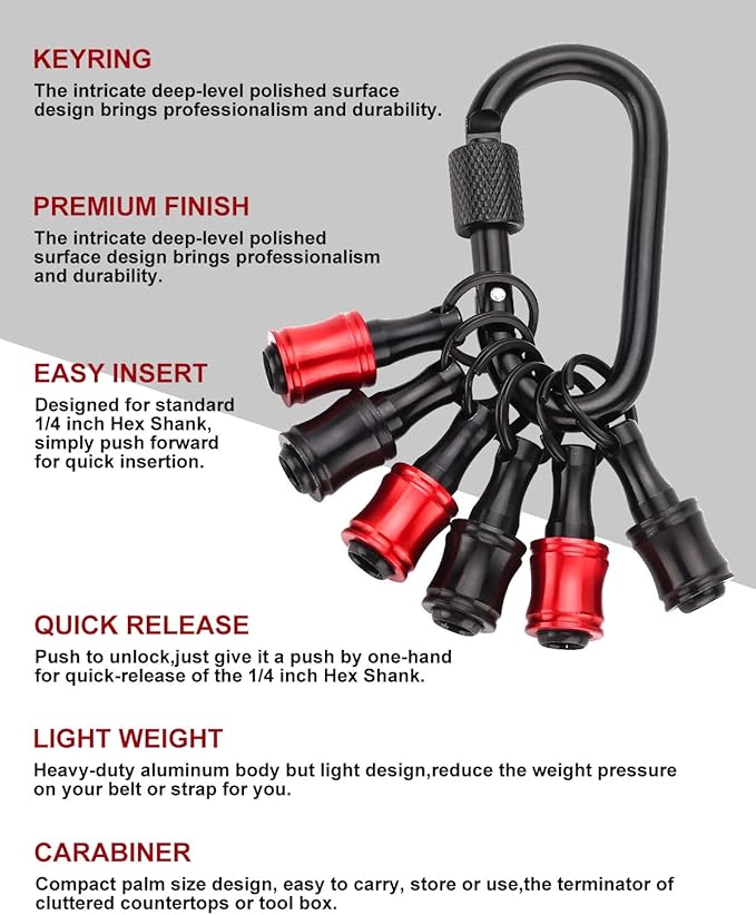katerk 6pcs Red&Black Bit Holder - Image 8