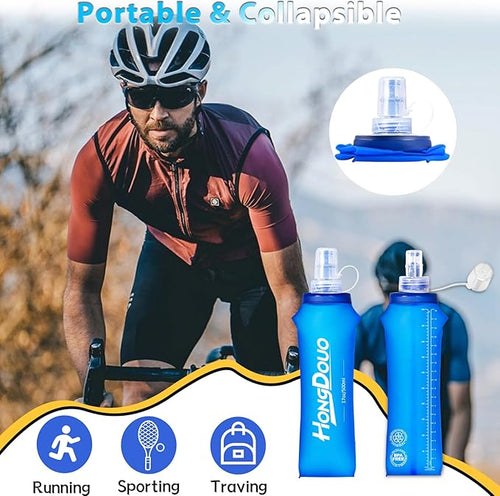 2 Packs Soft Flask, 17oz/500ml TPU Collapsible Soft Water Bottle - Image 2