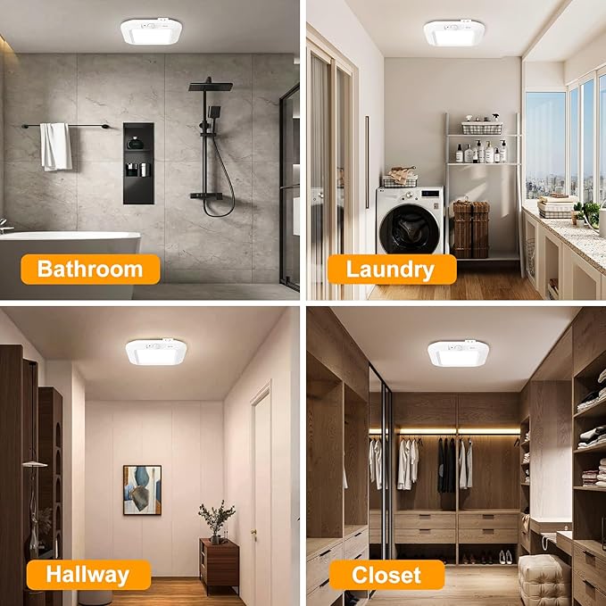 Motion Sensor Ceiling Light Battery Operated, 180LM 6000K Battery Closet Lights - Image 2