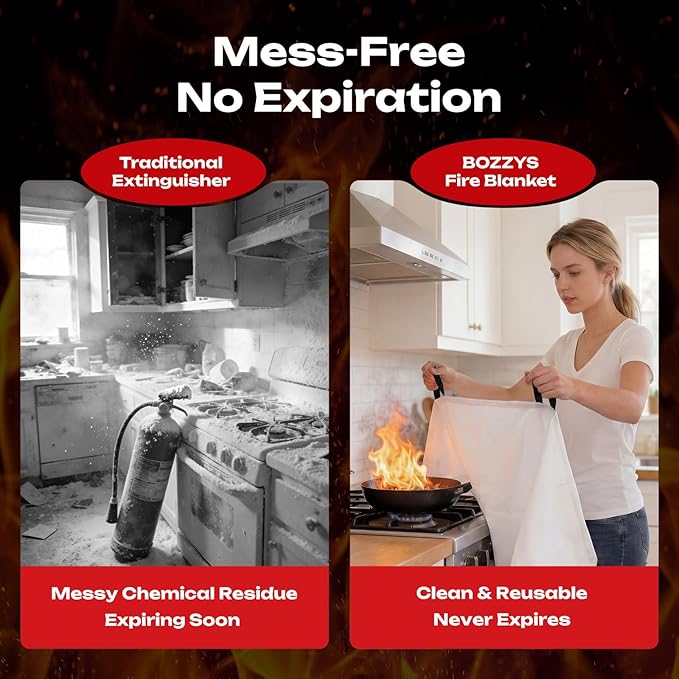 Fire Blanket 3-Pack | Fiberglass Prepared Fire Suppression | 60"x60" Fire - Image 4