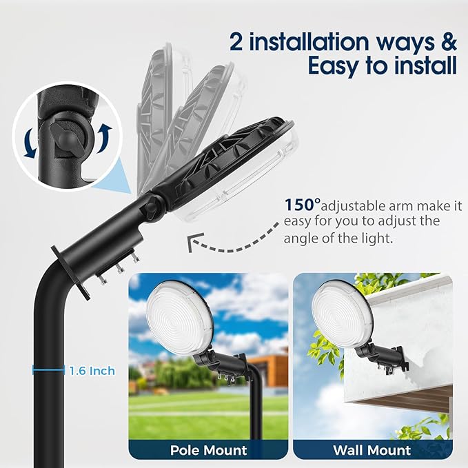 2 Pack LED Barn Light, 150W 21000LM Dusk to Dawn Outdoor Lighting, Yard Lights - Image 5