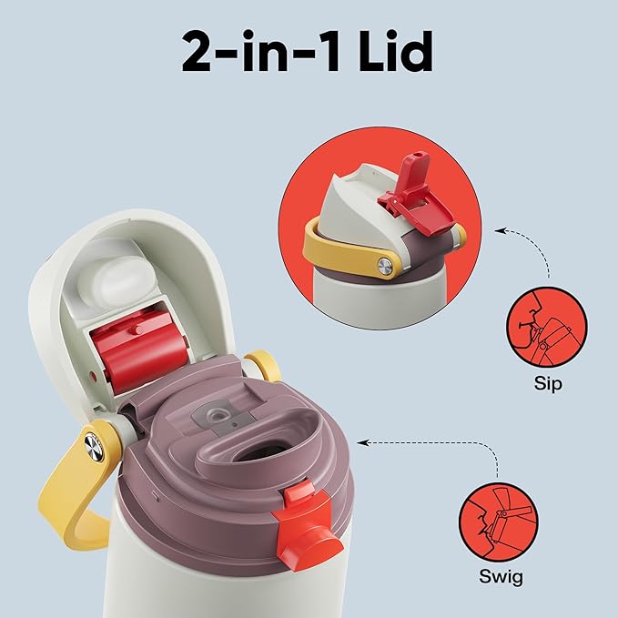 Insulated Water Bottle with Straw - Image 3