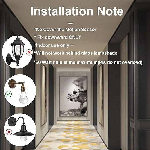 2pcs Motion Activated Light Sockets, E26/E27 Screw in Add on/Off Motion Sensor - Image 2